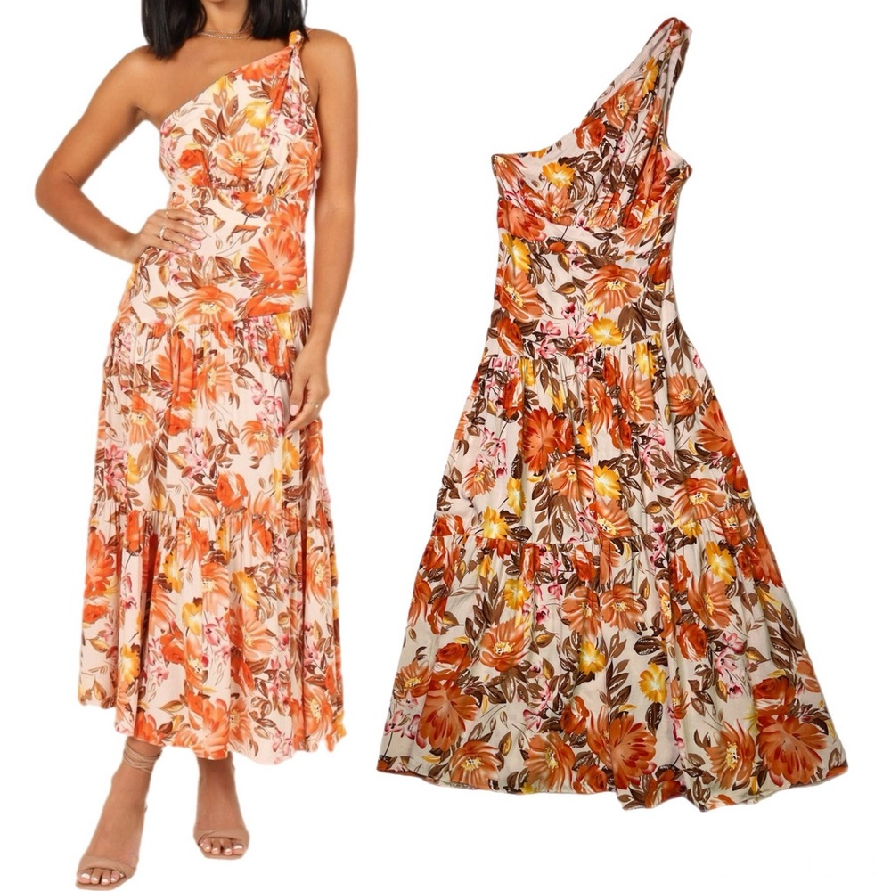 NWT Petal + Pup Floral One Shoulder Maxi Sundress Resortwear Summer Vacation